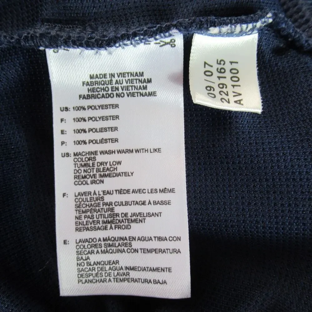 Adidas Jacket Boys Size Medium Blue Track Stripe Logo Full Zip Kids Active Sport